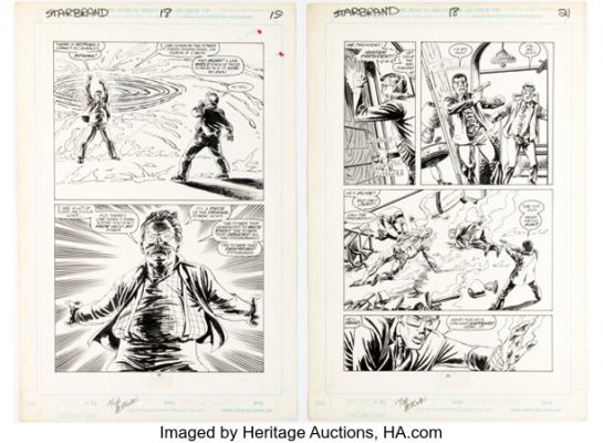 John Byrne and Tom Morgan Star Brand #18 Story Pages 19 and 21 Original Art (Marvel, 1989). (Total: 2 Original Art) | Heritage