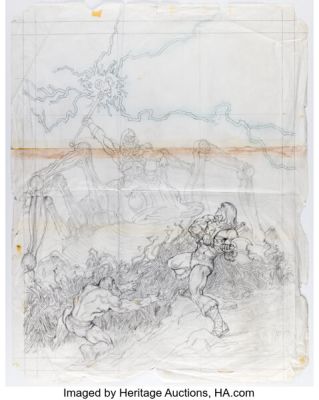 Earl Norem He-Man and the Masters of the Universe Magazine #2 Spring 1985 Cover and Poster Painting Preliminary Original Art (Telepictures, 1985). | Heritage