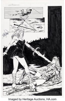 John Stinsman, Vince Russell, and others Lady Pendragon #5 Story Page 17 Original Art (Image, 1999).