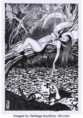 Russell Fox Vampirella versus Purgatori #5 Variant Cover Original Art (Dynamite, 2021). | Heritage