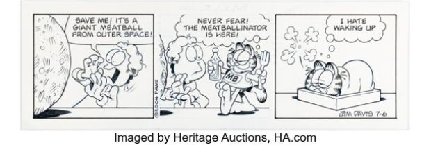 Jim Davis Garfield Daily Comic Strip Original Art dated 7-6-04 (PAWS, 2004). | Heritage