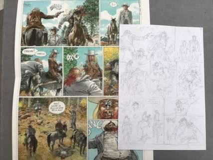 Hermann - Crayonné original - Duke T1 - La Boue et le sang - (2016) | Catawiki