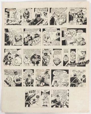 Planche de Bande Dessinée | Lot 86 : Page d’un album mettant en scène un policier et un contrevenant | misc / divers