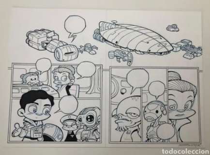 ENRIQUE VEGAS. DOBLE PAGINA ORIGINAL DE LA SERIE CABEZONES DE LAS GALAXIAS | todocoleccion (Buy It Now)