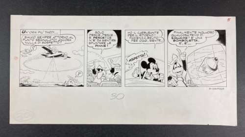 Topolino n. 1781 - R. Scarpa - striscia originale "L’enigma di Brigaboom" - Loose page - (1990) | Catawiki