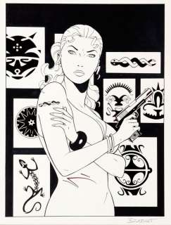 Berthet - Pin-Up, illustration Ã  l‘encre de Chine pour la c…