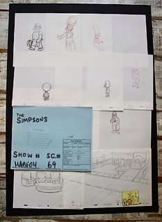 "The Simpsons" - 10 x Original Drawings with Original Folder - Matt Groening - (1988/2020)