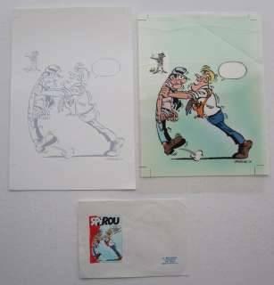 Berck - blauwdruk / originele inkleuring + film - originele kleurenschets cover robbedoes tijdschrift 2930 - Loose page - (1994) | Catawiki