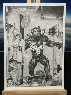 Venom,Spider-Man Mary Jane Original Art By Tim Grayson 9x12 Pencil One Of A Kind | eBay US (Buy It Now)