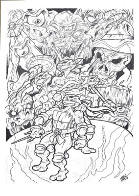 TMNT Original Art 11x17 Pencil Ink - Lost in Monster Town 90s Adventure | eBay US (Buy It Now)