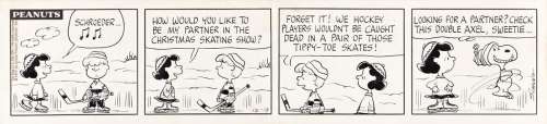 CHARLES SCHULZ (1922-2000) "Schroeder, how would you like to be my partner in the Christmas Skating show?" [COMICS / PEANUTS] | Swann Galleries