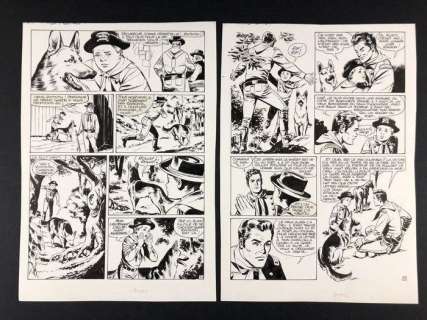 Rin Tin Tin e Rusty - C. Marcello - 2x tavole originali "Recherchez Rip Masters!" - Loose page | Catawiki