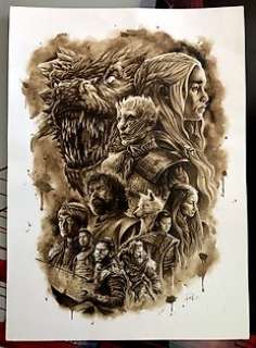 Original Coffee Painting - GAME OF THRONES - Original Art (2019)