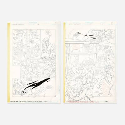 Lee Moder And Ron Boyd | Lot 354 - Legion of Super-Heroes #65 Story Pages 11 and 12 Original Art (DC Comics, 1995) | Landry Pop Auctions