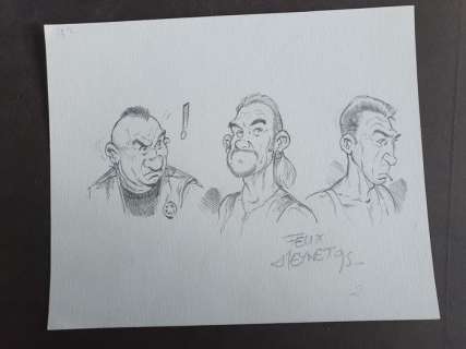 Meynet, Félix - Crayonné original - Pages de garde - Double M T4 - Les Pions de Mr K. - (1995) | Catawiki