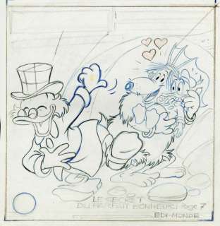 Studios Disney - Dessin original - Picsou Magazine n°79 - Le secret du parfait bonheur - Loose page - (1978) | Catawiki
