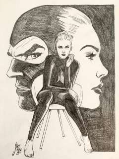Diabolik - D. Statella - Eva Kant - Loose page - original illustration - (2020) | Catawiki