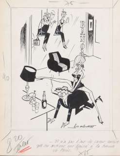 Badert | Ensemble de 2 illustrations Ã  l’encre de Chine po… | Banque Dessinée