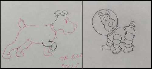 Tintin - 7 x Original drawing - Milou - On a marché sur la lune (1960’s) | Catawiki