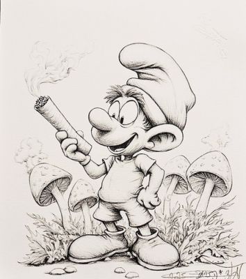 Smurf Fan Art Original – Dessin Schtroumpf Crayon Signé – Artiste Belge | eBay Europe (Buy It Now)