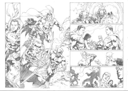 Ed Benes | Convergence - Original Page 14/15 - 11"x17" Pencil | Ed Benes