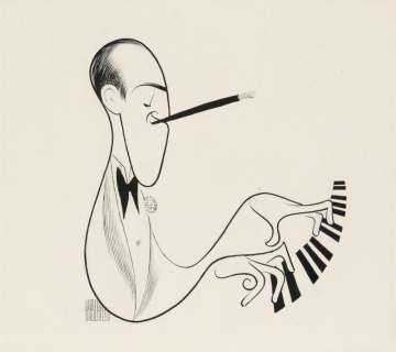 AL HIRSCHFELD. George Gershwin. [CARICATURE / MUSIC / PIANO] | Swann Galleries