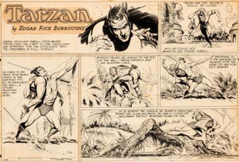 Burne Hogarth Tarzan #1003 Sunday Comic Strip Original Art dated 5-28-50 (United Feature Syndicate, 1950).... | Heritage