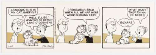 Davis, Jim | Jim Davis Garfield Daily Comic Strip Original Art dated 1-25-82 (United Feature Syndicate, 1982).... | Heritage