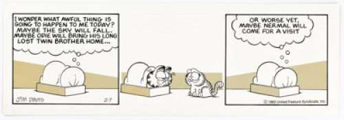 Davis, Jim | Jim Davis Garfield Daily Comic Strip Original Art dated 2-7-83 (United Feature Syndicate, 1983).... | Heritage