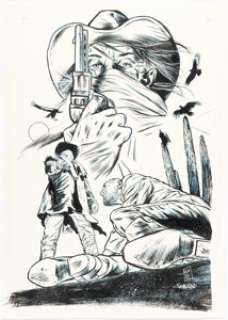 Unidentified Alternative Art Comic Artist | Raffaele Semeraro [Simone Guglielmini printed blue lines] - Dead Planet Illustration Original Art (undated).... | Heritage