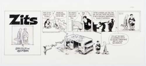 Borgman, Jim | Jerry Scott and Jim Borgman Zits Sunday Comic Strip Original Art dated 6-10-01 (King Features Syndicate, 2001).... | Heritage