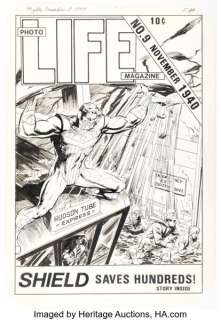 Dick Ayers and Rich Buckler The Mighty Crusaders #8 The Shield Splash Page 1 Original Art (Archie, 1984). | Heritage