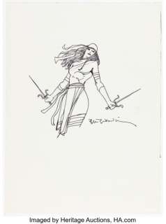 Bill Sienkiewicz - Elektra Illustration Original Art (undated). | Heritage