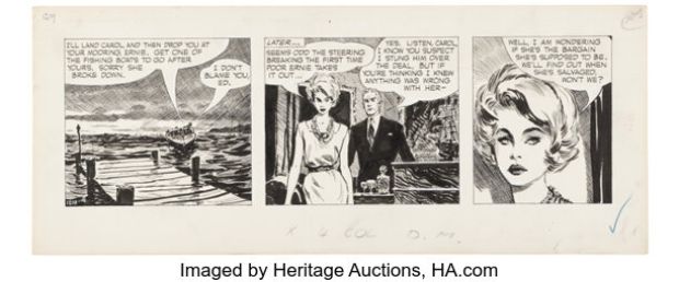 David Wright Carol Day #1219 Daily Comic Strip Original Art (London Daily Mail, 1960). | Heritage