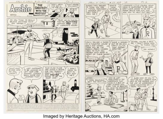 Bob Bolling Archie’s Pals ’n’ Gals #50 "The Ghostest with the Mostest" Complete 6-Page Story Original Art (Archie, 1969). (Total: 6 Original Art) | Heritage