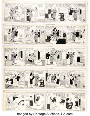 Harry J. Tuthill The Bungle Family Consecutive Daily Comic Strip Original Art Group of 5 (McNaught Syndicate, c. 1940) (Total: 5 Original Art) | Heritage