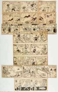 Lot 2 - Original artwork strips from Comic Cuts, Joker, Jolly and Larks (1930s)…
