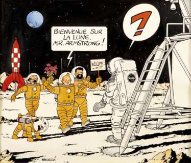 Hergé (Georges Remi Dit) | Bienvenue sur la Lune Mr. Armstrong ! | Artcurial