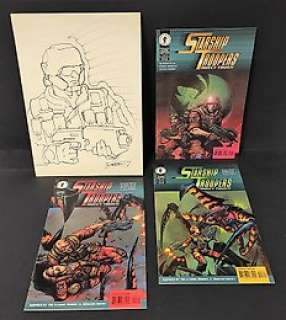 Starship Troupers: Insect Touch # 1 - 3 - complete comics series + original sketch by Davide Fabbri - Stapled - First edition - (1996/1997)