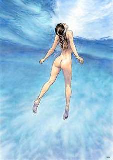 Lounis Chabane - Dessin original en couleur - Deep Blue - Loose page