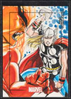 2010 Rittenhouse Marvel Heroes & Villains - Thor vs Surtur by Marcelo Ferreira - Sketch Card | Heritage