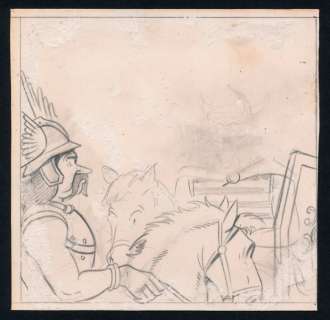 Vandersteen, Willy - Suske en Wiske - Originele verworpen scène in potlood uit Lambiorix ! - (1949) | Catawiki