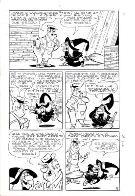 Giovan Battista Carpi | Pippo e la Fattucchiera appiedata p.5 (Topolino n.420 del 1963) | Tavole Originali