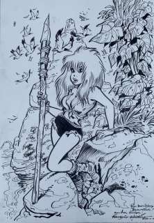 Natacha - Dessin original - Lié Ã  l’album 10 "L’ île d’outre-monde" en 1984 - (2011) | Catawiki