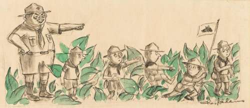 CHARLES ADDAMS (1912-1988) Scout Troop. | Swann Galleries