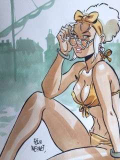 Meynet, Félix - Dessin original couleur - Mirabelle coquine Ã  Amsterdam | Catawiki