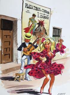 Dany - Dessin original couleur - Olivier Rameau et Colombe - Flamenco | Catawiki