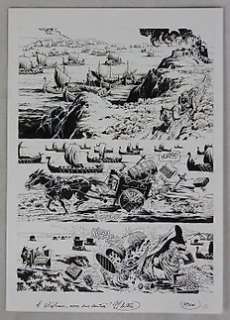 Mitton, Jean-Yves - Formaat: 42 X 30 Cm | Chroniques Barbares / Kroniek der Barbaren - Originele pagina (p.17) - tome 1 - La fureur des Vikings / De woede van de Vikingen - (1994) | Catawiki