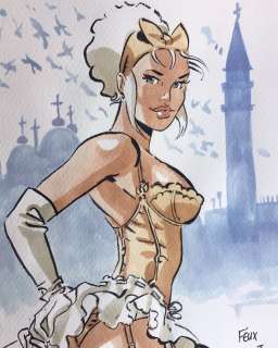 Meynet, Félix | Meynet, Félix - Dessin original couleur - Mirabelle coquine Ã  Venise | Catawiki