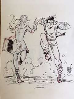 Cambré, Charel - Cambré, Charel - 2 Originele tekeningen voor de cover - Suske en Wiske - De Kronieken Van Amoras 2